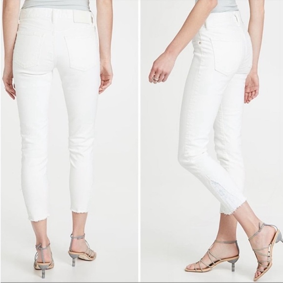 Moussy Vintage White Burnside Ankle Cropped Skinny Jean Size 26 - Picture 2 of 14